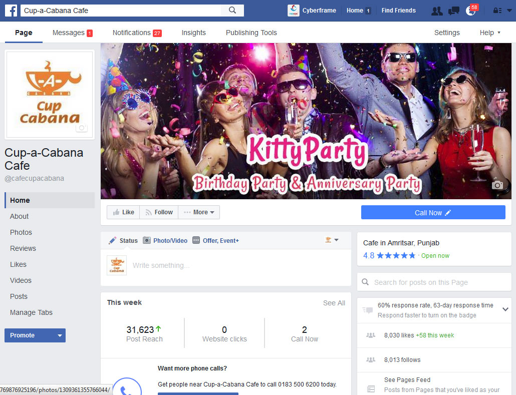 Cup-a-Cabana Facebook Page